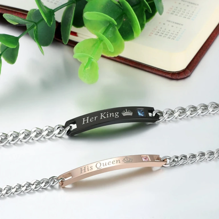 Σετ βραχιόλια για την Ημέρα του Αγίου Βαλεντίνου Βραχιόλια ζευγαριού κατάλληλα για Ημέρα του Αγίου Βαλεντίνου ή επετείους