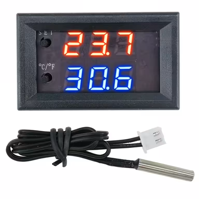 Ψηφιακό Θερμοστάτης με Αισθητήρα και Ρελέ 12V – Έλεγχος Θερμοκρασίας Εκκολαπτήρα, Αυγά, Ενυδρείο