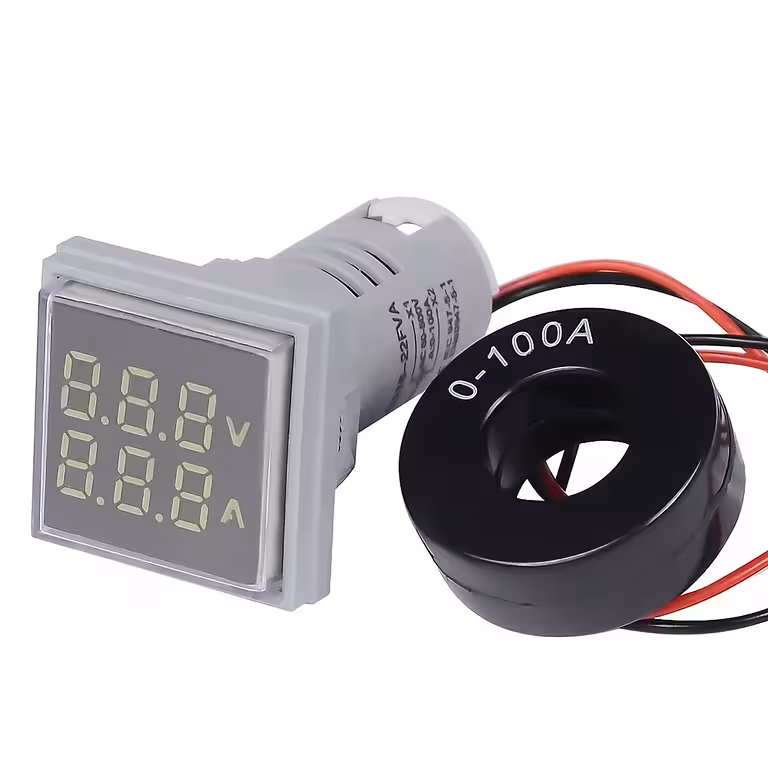 Ψηφιακό Βολταμερόμετρο 220V AC 60-500V 0-100A για Πίνακα – Ακριβής Μέτρηση Τάσης και Ρεύματος