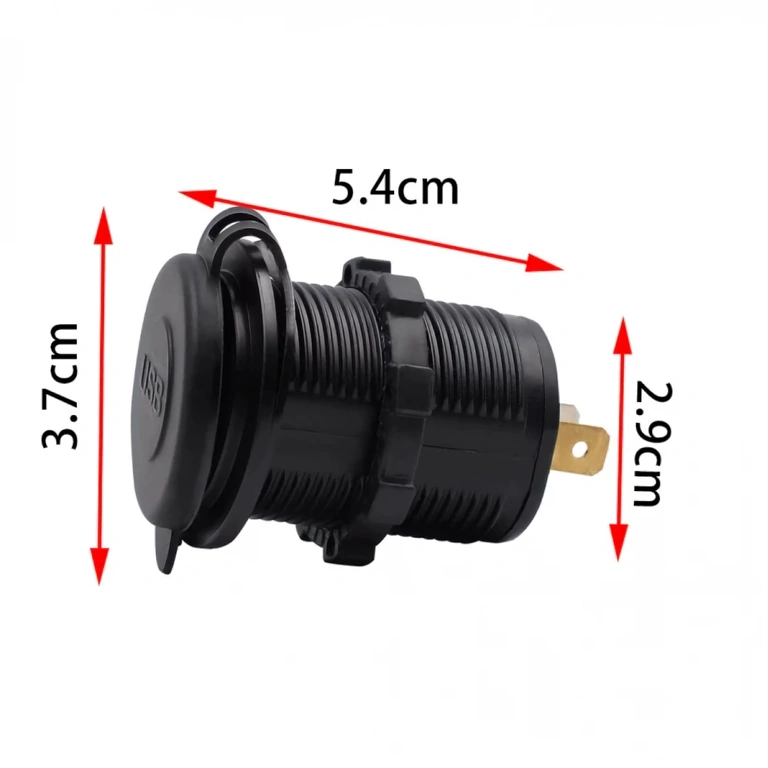 Πρίζα με 2 θύρες USB για ταμπλό Πρίζα με διπλή θύρα USB για τοποθέτηση σε ταμπλό αυτοκινήτου, μοτοσικλέτας ή βάρκας