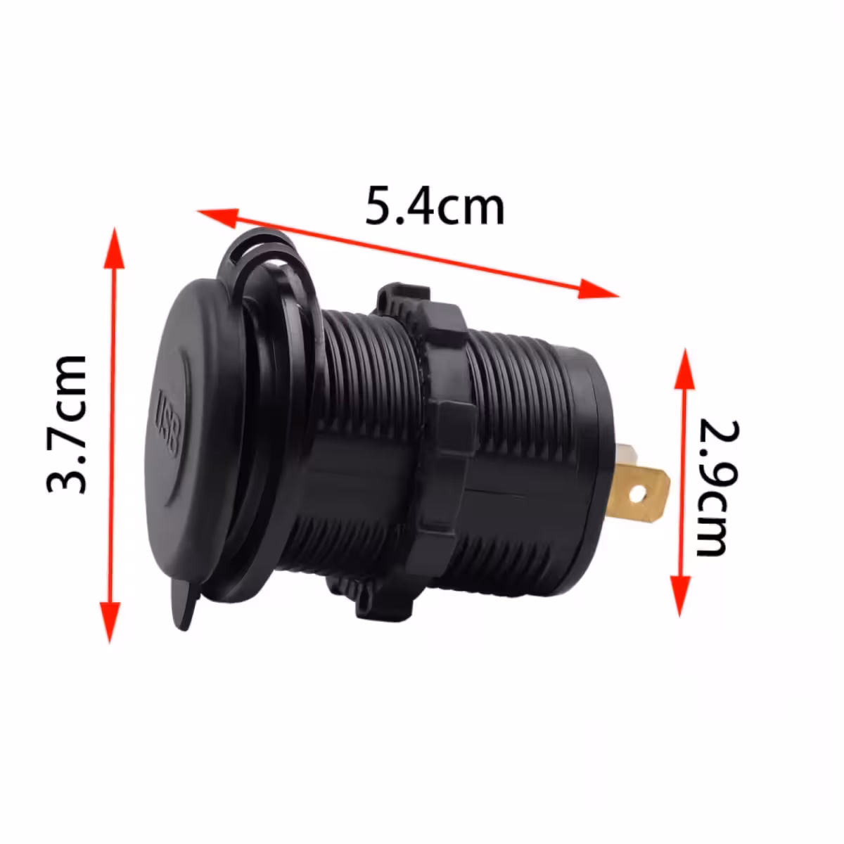 Πρίζα με διπλή θύρα USB για τοποθέτηση σε ταμπλό αυτοκινήτου, μοτοσικλέτας ή βάρκας