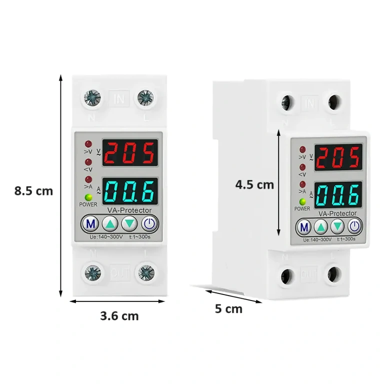 Μονοφασικό ηλεκτρικό προστατευτικό ρελέ 220V Ρελέ προστασίας υπέρτασης και υπερρεύματος για τάση 220V