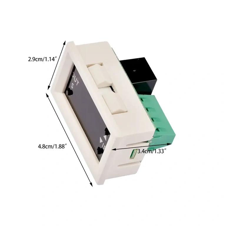 Ακριβείς διαστάσεις μονάδας χρονοδιακόπτη με οθόνη LED