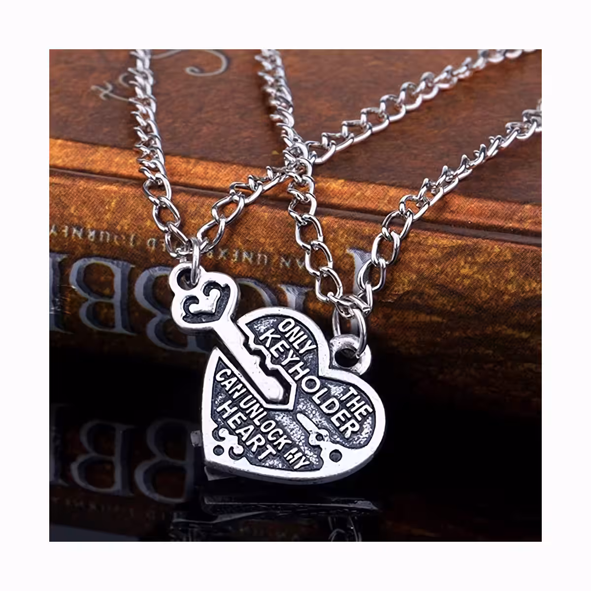 Σετ αλυσίδων με μενταγιόν καρδιά και κλειδί για ερωτευμένους