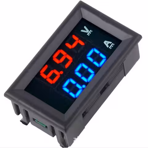Ψηφιακό Βολταμερόμετρο Πίνακα 0–100V 0–10A – Βολτόμετρο και Αμπερόμετρο LED Κόκκινο-Μπλε