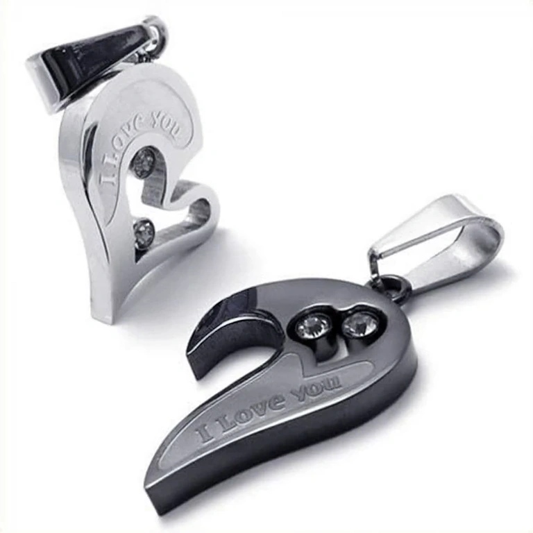 Μενταγιόν δύο καρδιές για ζευγάρια Δύο μενταγιόν καρδιά για ερωτευμένα ζευγάρια