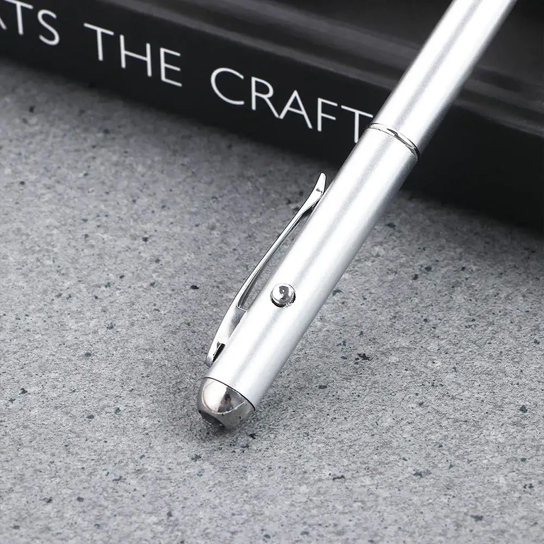 Ασημένιο στυλό με ενσωματωμένο φως για μηνύματα που εμφανίζονται στο σκοτάδι