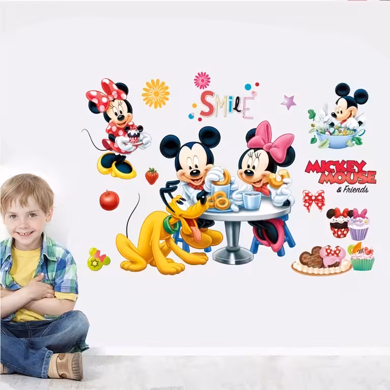Αυτοκόλλητο Τοίχου Mickey Mouse – Αυτοκόλλητο Διακοσμητικό για Παιδικό Δωμάτιο ή Μωρό