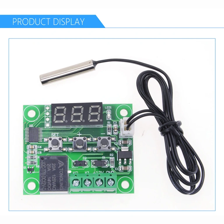 Ψηφιακή οθόνη με ένδειξη θερμοκρασίας δεκαδικών για θερμοστάτη W1209