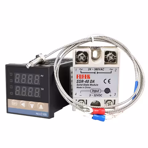 Ψηφιακός Θερμοστάτης 220V 0-400°C με Ρελέ SSR 40A REX C100