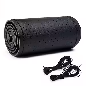 Κάλυμμα Τιμονιού Δέρμα Φυσικό Μοσχαρίσιο Περφορατέ Universal με Βελόνα και Κλωστή