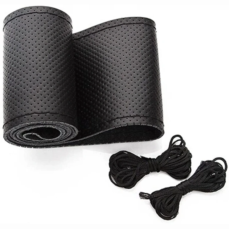 Μαύρη θήκη τιμονιού από χειροποίητο ράψιμο, κομψή εμφάνιση