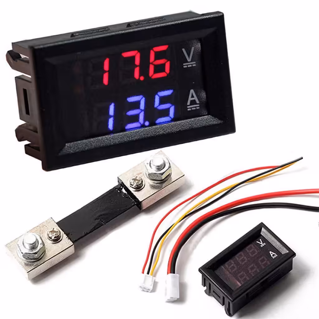 Ψηφιακό Volt-Amp Meter 0–100V 100A με Shunt – LED Display, Auto Continuous Current Panel
