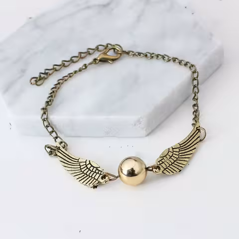 Βραχιόλι Harry Potter Golden Snitch & Deathly Hallows – Χρυσό/Ασημένιο, μαγικό δώρο για Fans