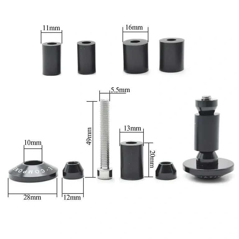 Κεφαλές τιμονιού με ενθέματα καουτσούκ Άκρα τιμονιού με 3 μεγέθη ελαστικών για ακριβή στερέωση