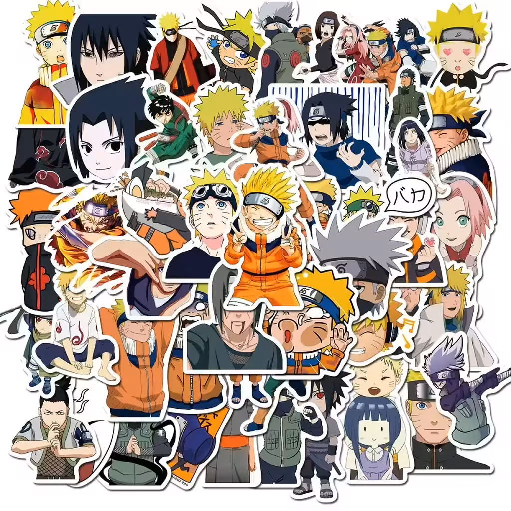 Αυτοκόλλητα Anime Naruto Shippuden – Σετ 50 Αδιάβροχα Αυτοκόλλητα PVC για Laptop, Ποδήλατο, Skateboard και Κονσόλες