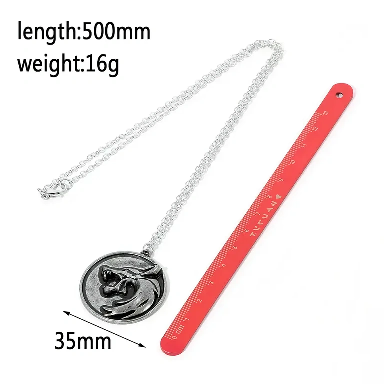 Σετ δώρου με θεματολογία Witcher, μενταγιόν κεφάλι λύκου, υψηλή ποιότητα