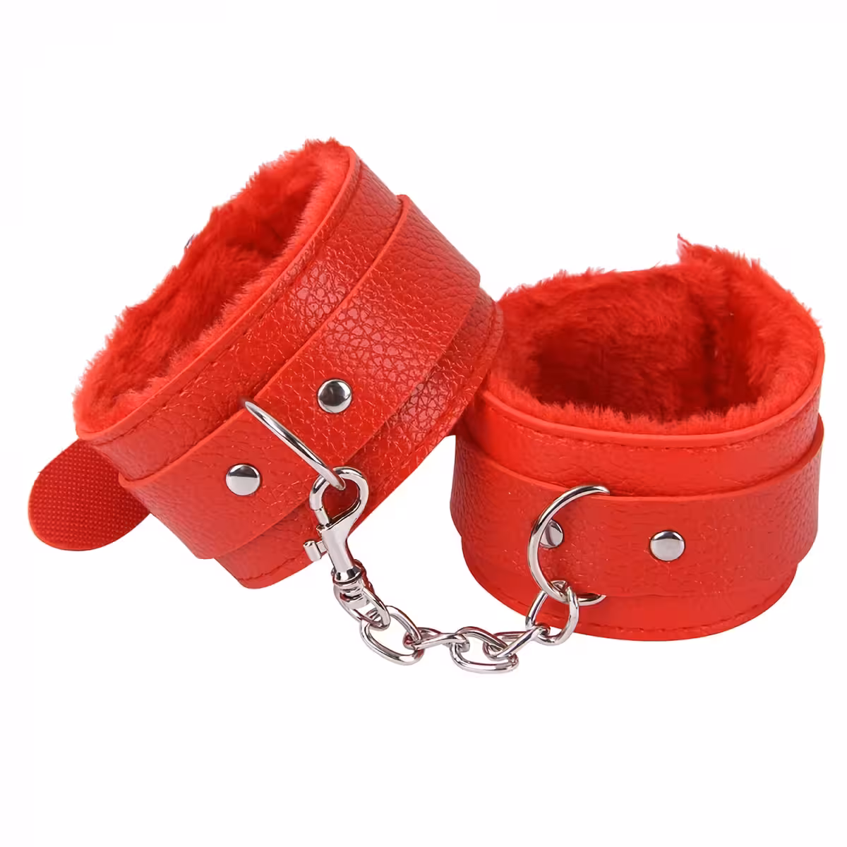Ροζ μαλακές χειροπέδες με αλυσίδα, ερωτικά αξεσουάρ για ζευγάρια