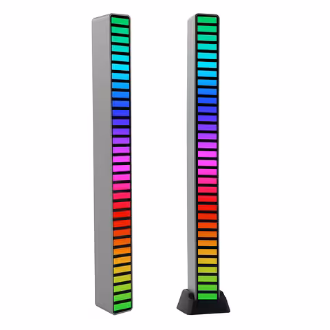 Μπάρα LED RGB με Ενεργοποίηση από Ήχο – VU Μέτρο Φωτισμού Μουσικής, 32 LED, USB-C, Εντυπωσιακά Εφέ