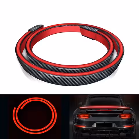 Universal Carbon Spoiler με LED Strip και Stop Φρένων για Πορτ-μπαγκάζ και Παράθυρο