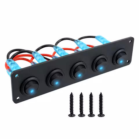 Πίνακας 5 Κουμπιών ON/OFF με Μπλε LED 12V/24V