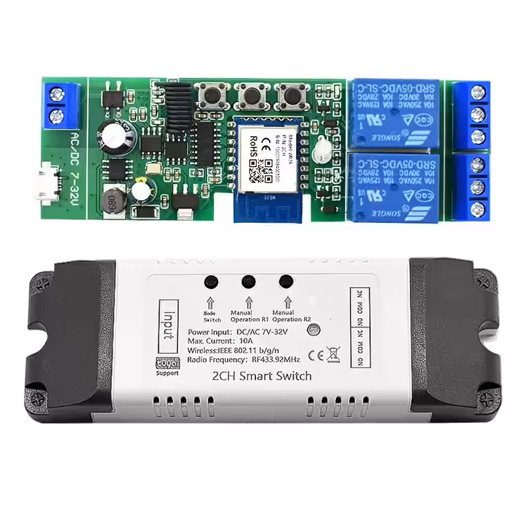 Module Ρελέ WiFi 2 Καναλιών 5V–24V Συμβατό Tuya Smart Life