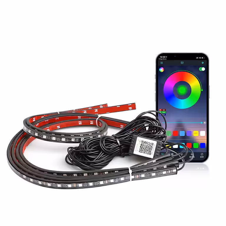 Σετ Εξωτερικών Φωτιστικών LED RGB Αυτοκινήτου – Φωτεινές Ταινίες Κάτω από το Όχημα