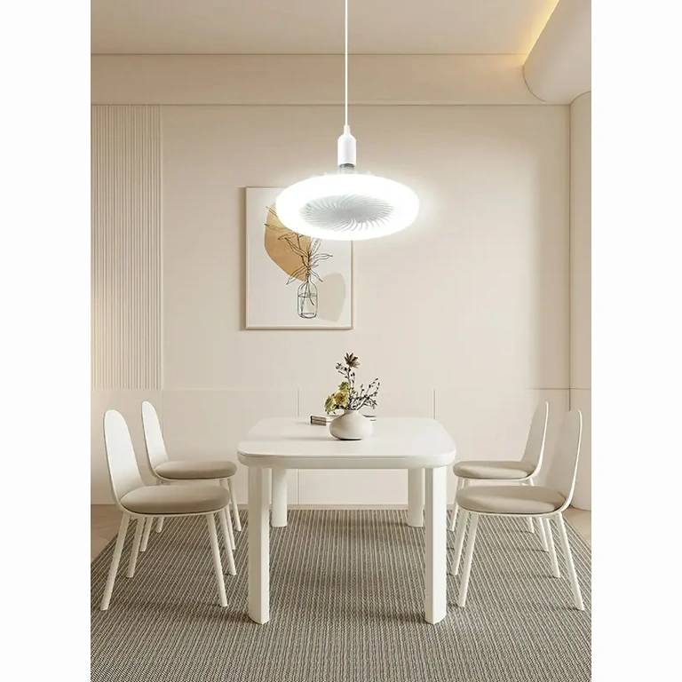 Μοντέρνος ανεμιστήρας με φως για σαλόνι Μοντέρνος ανεμιστήρας οροφής, εγκατεστημένος σε σαλόνι