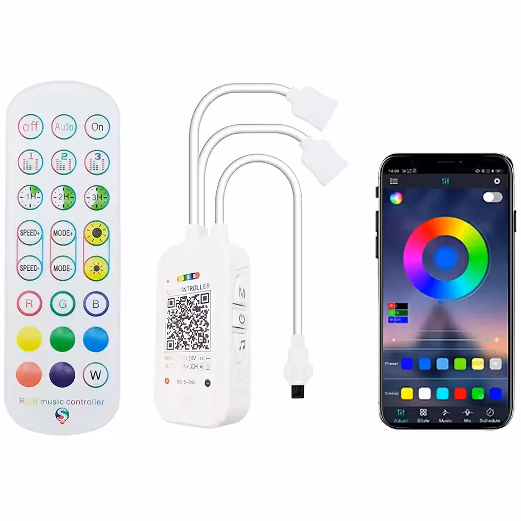 Controller LED Ταινίας RGB Smart WiFi Tuya με Τηλεχειριστήριο, Dimmer και Έλεγχο Μουσικής