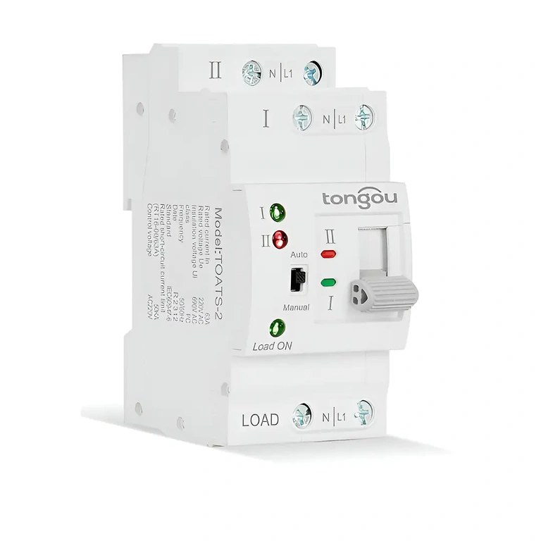 Συσκευή ATS φωτογραφημένη από δεξιά γωνία, πλευρική προοπτική