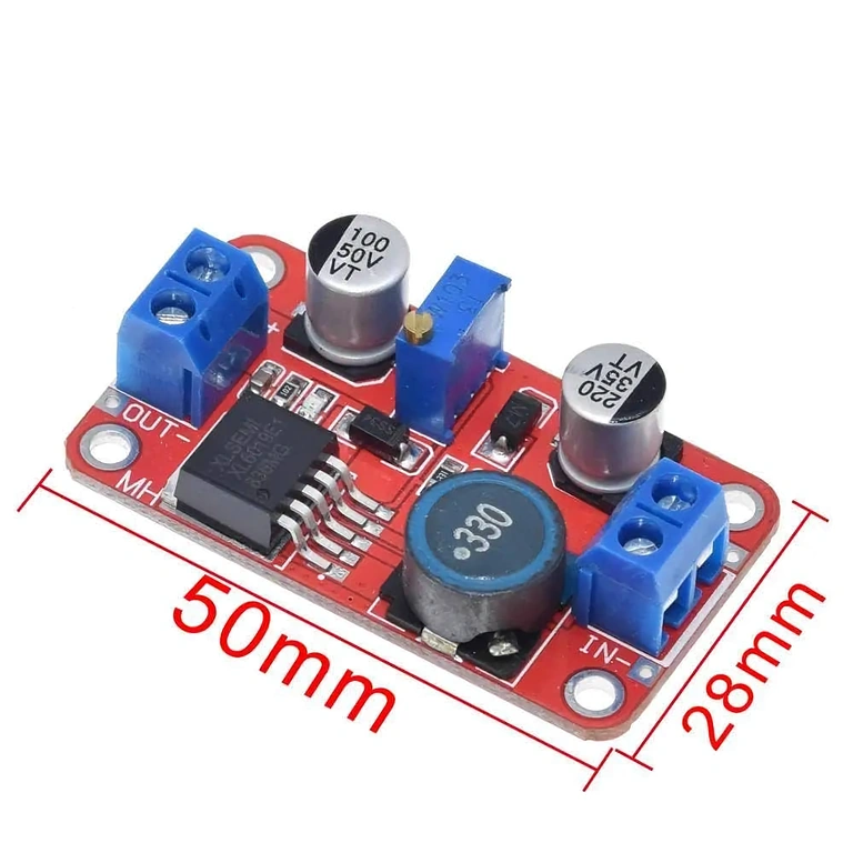 Module XL6019 DC-DC Boost Converter – διαστάσεις Διαστάσεις της μονάδας XL6019 DC-DC Boost Converter: 50mm x 28mm x 13mm, ιδανική για ενσωμάτωση σε διάφορα έργα