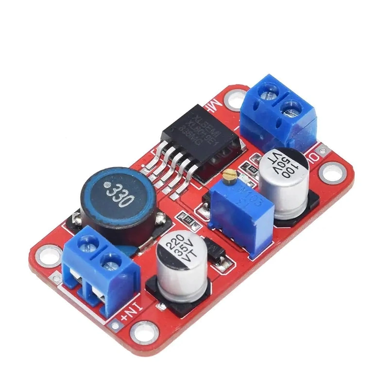 Module XL6019 DC-DC Boost Converter – εμπρόσθια όψη Μετατροπέας XL6019 DC-DC Boost, καθαρή μπροστινή όψη για λεπτομερή αξιολόγηση σχεδίου