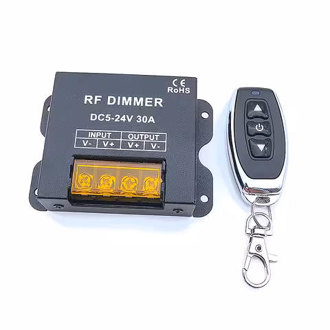 Dimmer LED Ταινίας 5V 12V 24V 30A με RF Τηλεχειριστήριο – DC Controller για Μονοχρωματικές LED Ταινίες
