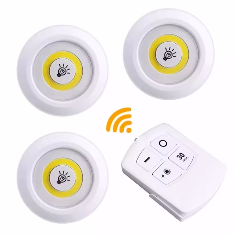 Σετ 3 LED Spot με Τηλεχειριστήριο – Φωτιστικά με Μπαταρίες για Εσωτερικό Χώρο