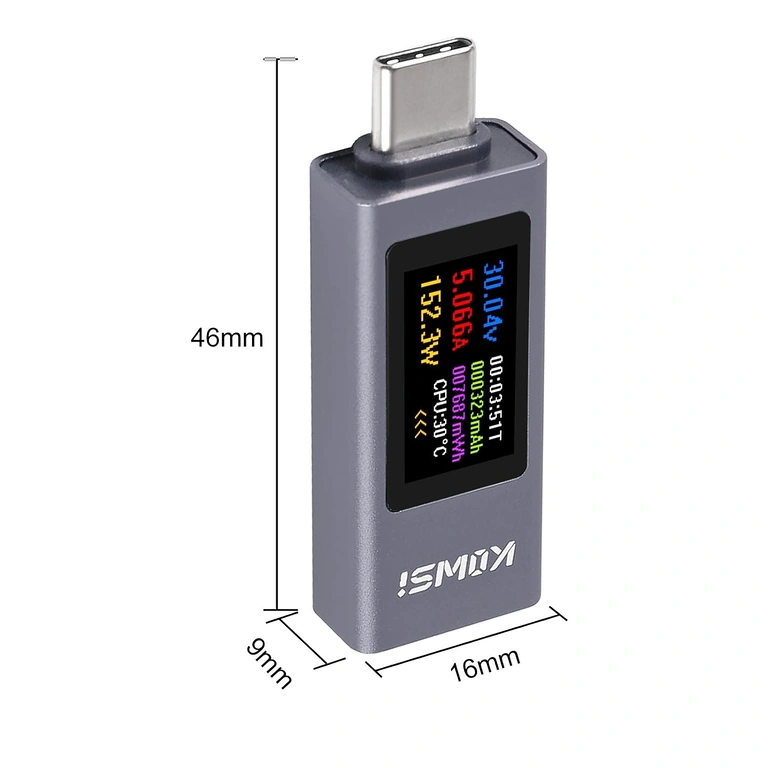 USB C Tester KWS-2302C – πλευρική όψη