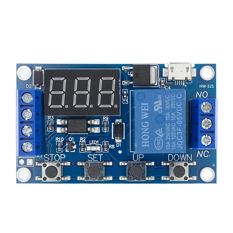 Γενική όψη μονάδας ρελέ χρονοδιακόπτη 6–30V