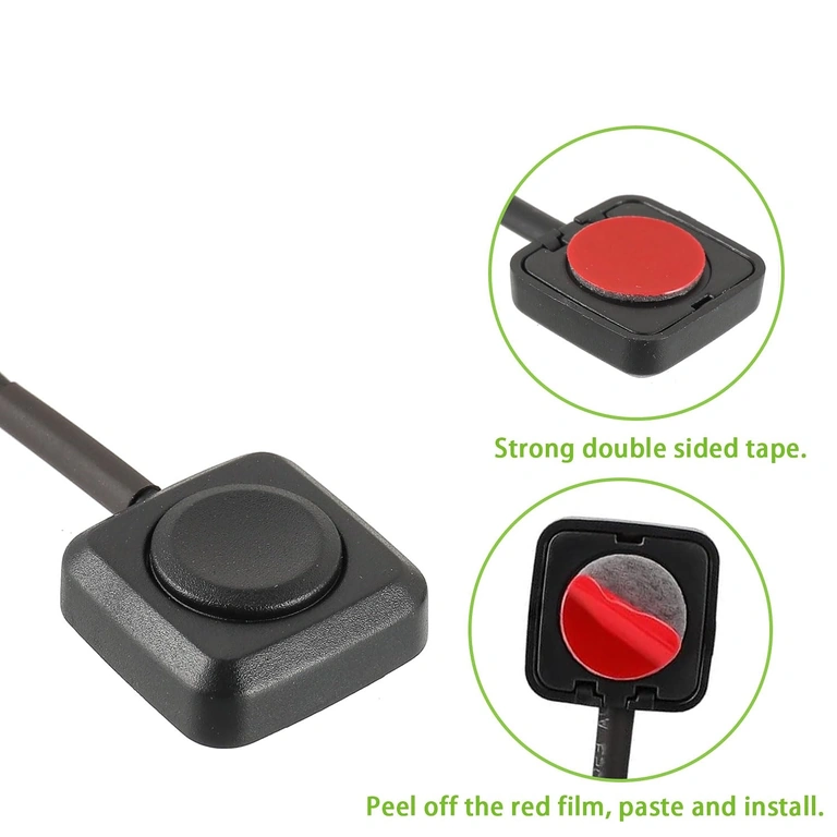 Πίσω μέρος μίνι κουμπιού με διπλή αυτοκόλλητη ταινία για εγκατάσταση