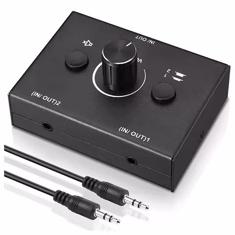Διακόπτης Audio Stereo HiFi – Audio Switcher με επιλογέα πηγών, σήμα ηχείων και Splitter RCA/Jack 3,5 mm