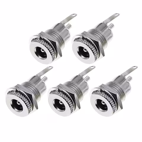 Σετ 5 τεμαχίων – Φις Τροφοδοσίας DC 12V 5.5mm x 2.1mm – Θηλυκό Συνδετήρα