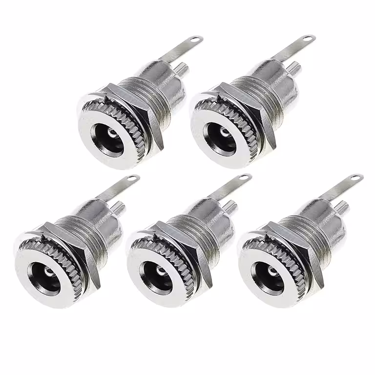 Σετ 5 τεμαχίων – Φις Τροφοδοσίας DC 12V 5.5mm x 2.1mm – Θηλυκό Συνδετήρα