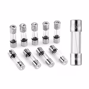 Λεπτομέρεια γυάλινου σωλήνα ασφάλειας 10A 5x20mm