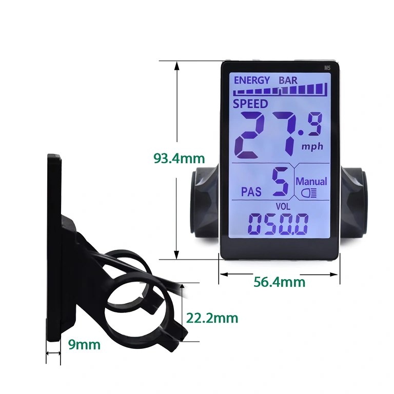 Συμπαγείς διαστάσεις 110x55x30 mm του controller M5 για ηλεκτρικό ποδήλατο