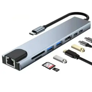 Προσαρμογέας Hub USB C 3.0 PD HDMI 4K RJ45 σύνδεση Macbook Pro Air M1 M2 Dell Lenovo